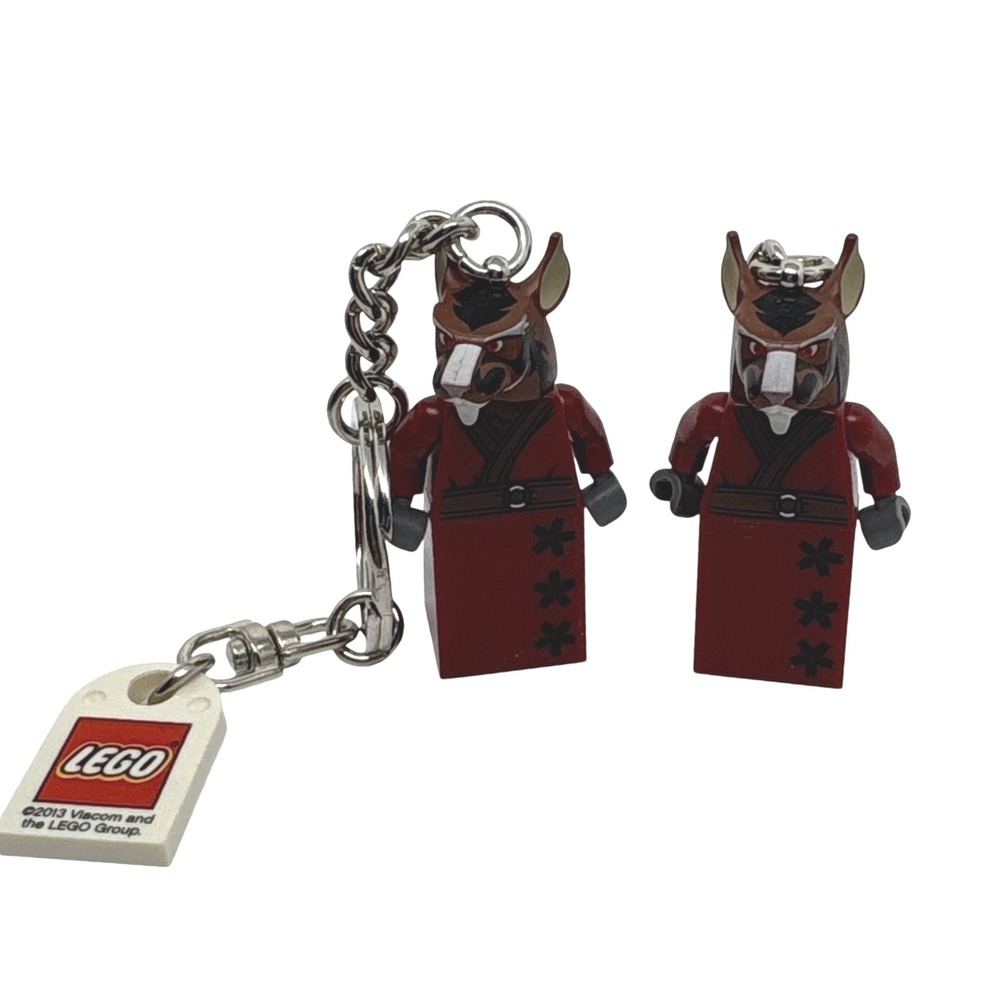 2 LEGO TMNT Master Splinter Keychain Lot 2013 Viacom Minifigure Dark‎ Red Robe